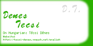 denes tecsi business card