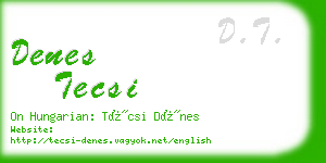 denes tecsi business card